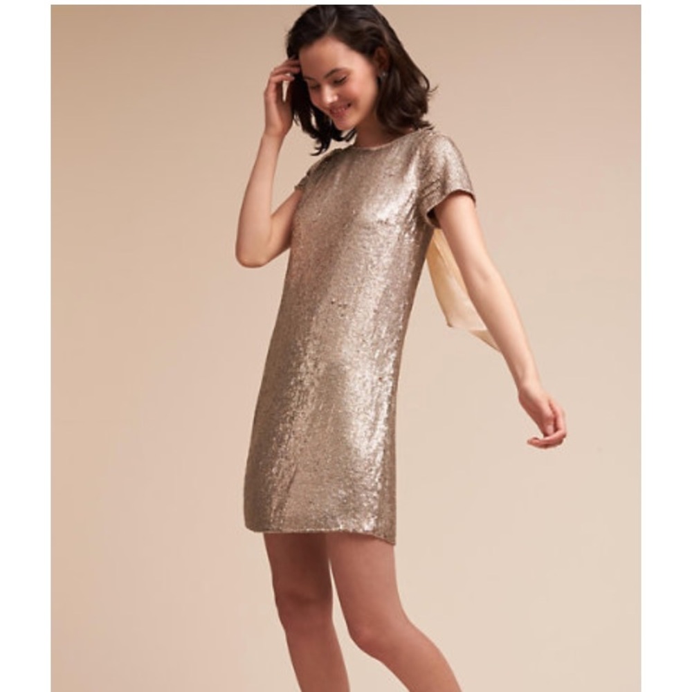 BHLDN GLITZ Dress- Gold Sequin